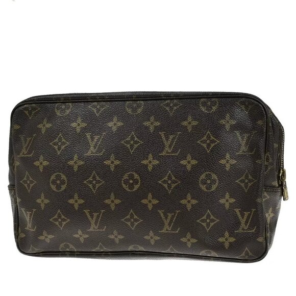 LOUIS VUITTON Trousse Toilette 28 Clutch Hand Bag Monogram Brown - Picture 1 of 16